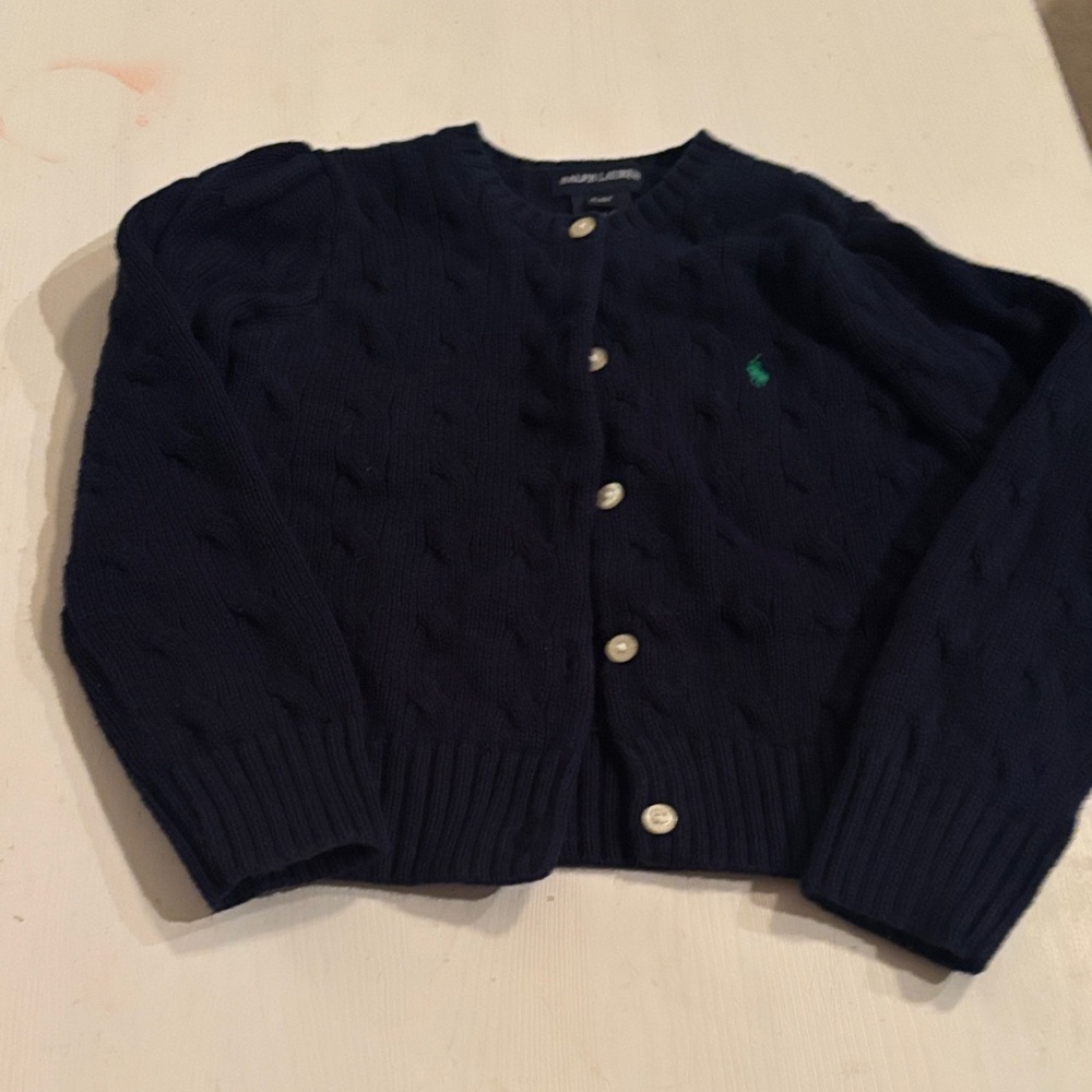 Ralph Lauren Blue Cable Knit Cardigan